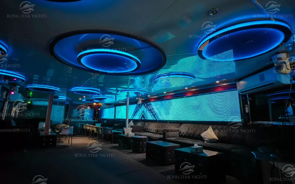 Modern nightclub-style interior with neon lights