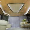 Luxury interior lounge with LED ceiling lights on 90 FT Sunseeker yacht