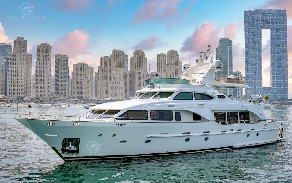 Benetti 110 Yacht cruising through Dubai waters