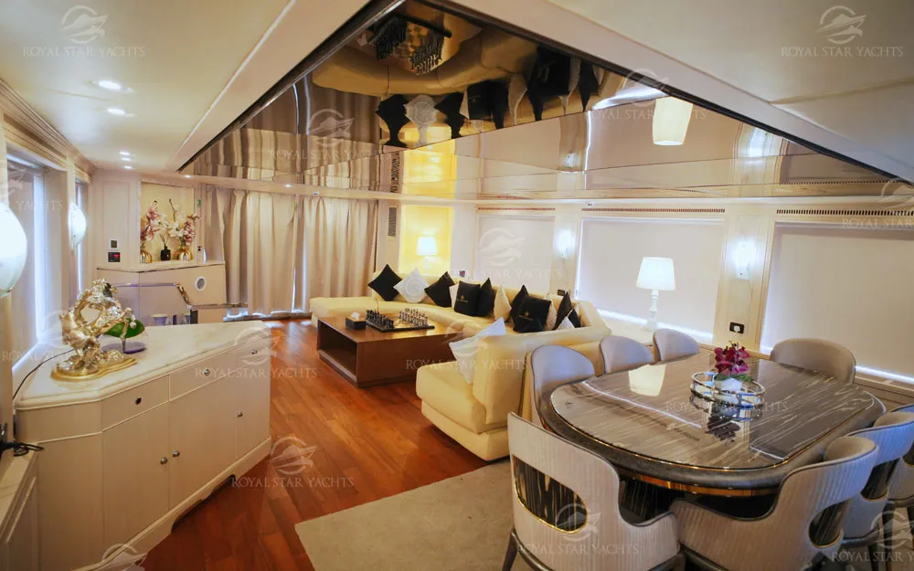 Benetti-110 luxury dining area