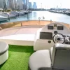Captain’s cockpit and flybridge seating on 90 FT Big Daddy yacht