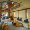 Spacious living room with sofas and TV inside 101 FT Majesty yacht
