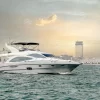 59 FT Majesty yacht cruising on Dubai waters during sunset