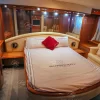 Luxury bedroom inside 68 FT Luna yacht.