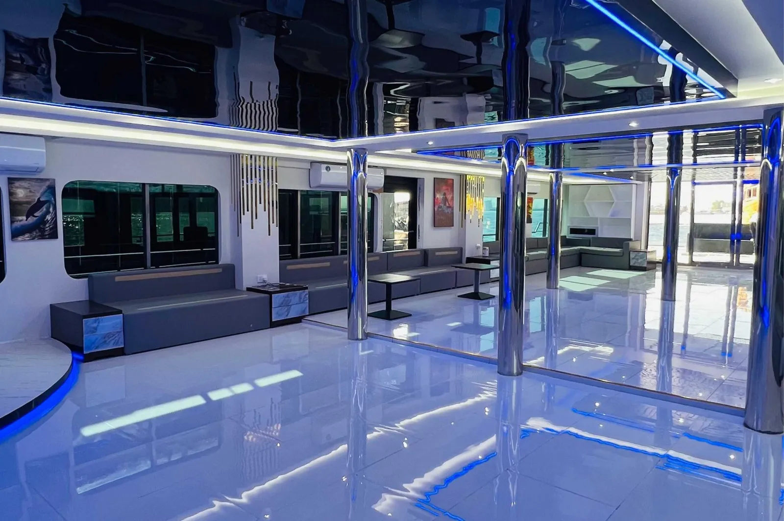 Royal Rave yacht seating area